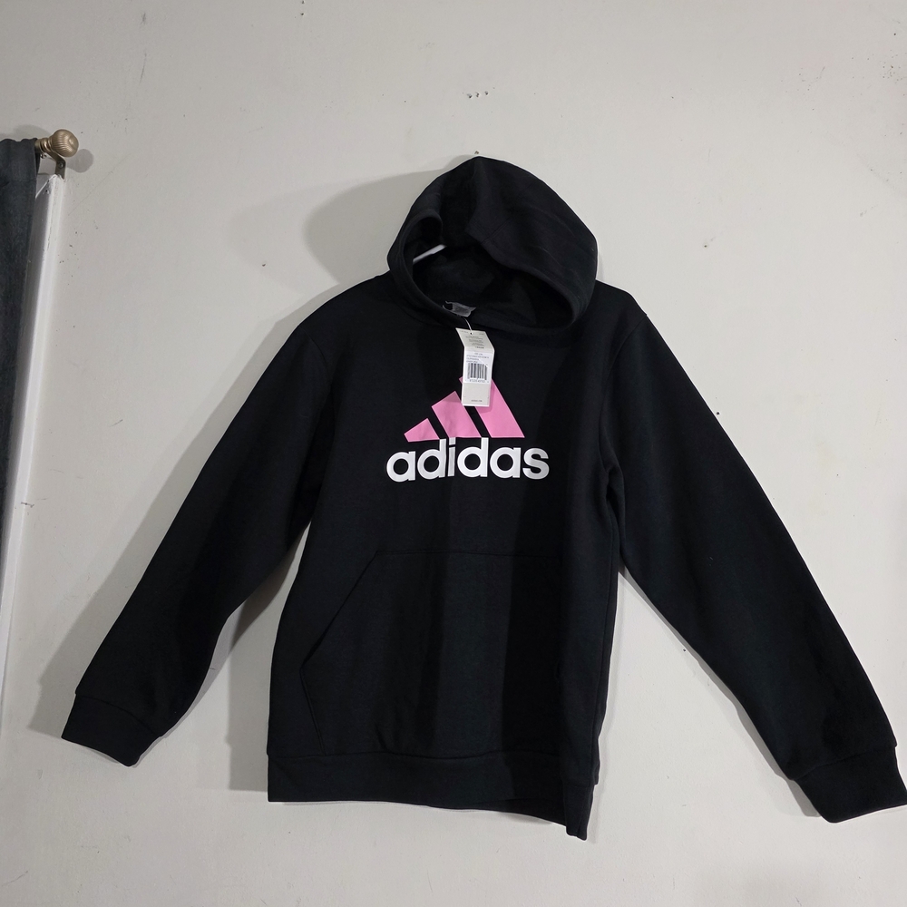 Adidas Black Hoodie with Pink Logo - Picture 2 of 8